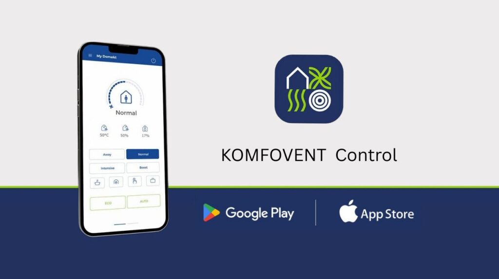 Uus Komfovent Control mobiilirakendus DOMEKT ja KOMBI seadmete kasutajatele
